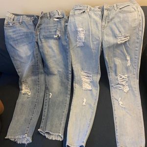 One pair of Forever 21 jeans size 25 One pair of refugee jeans size 2